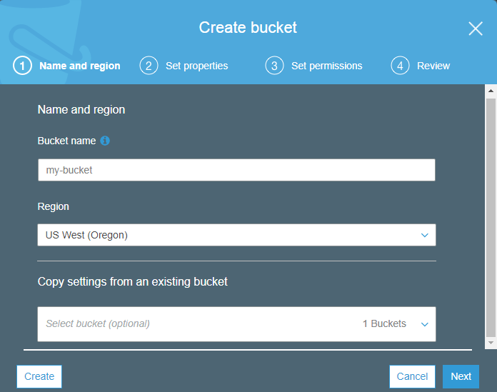 Create bucket form image