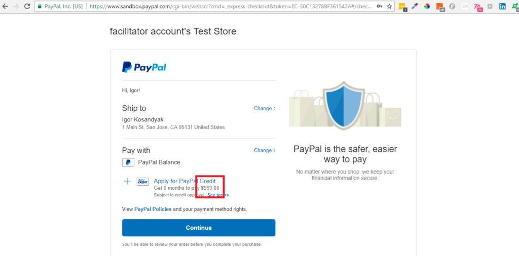 createPayment method on the server side