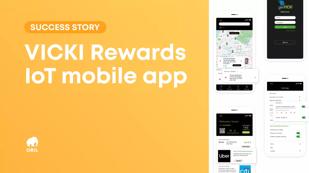 VICKI Rewards IoT mobile app